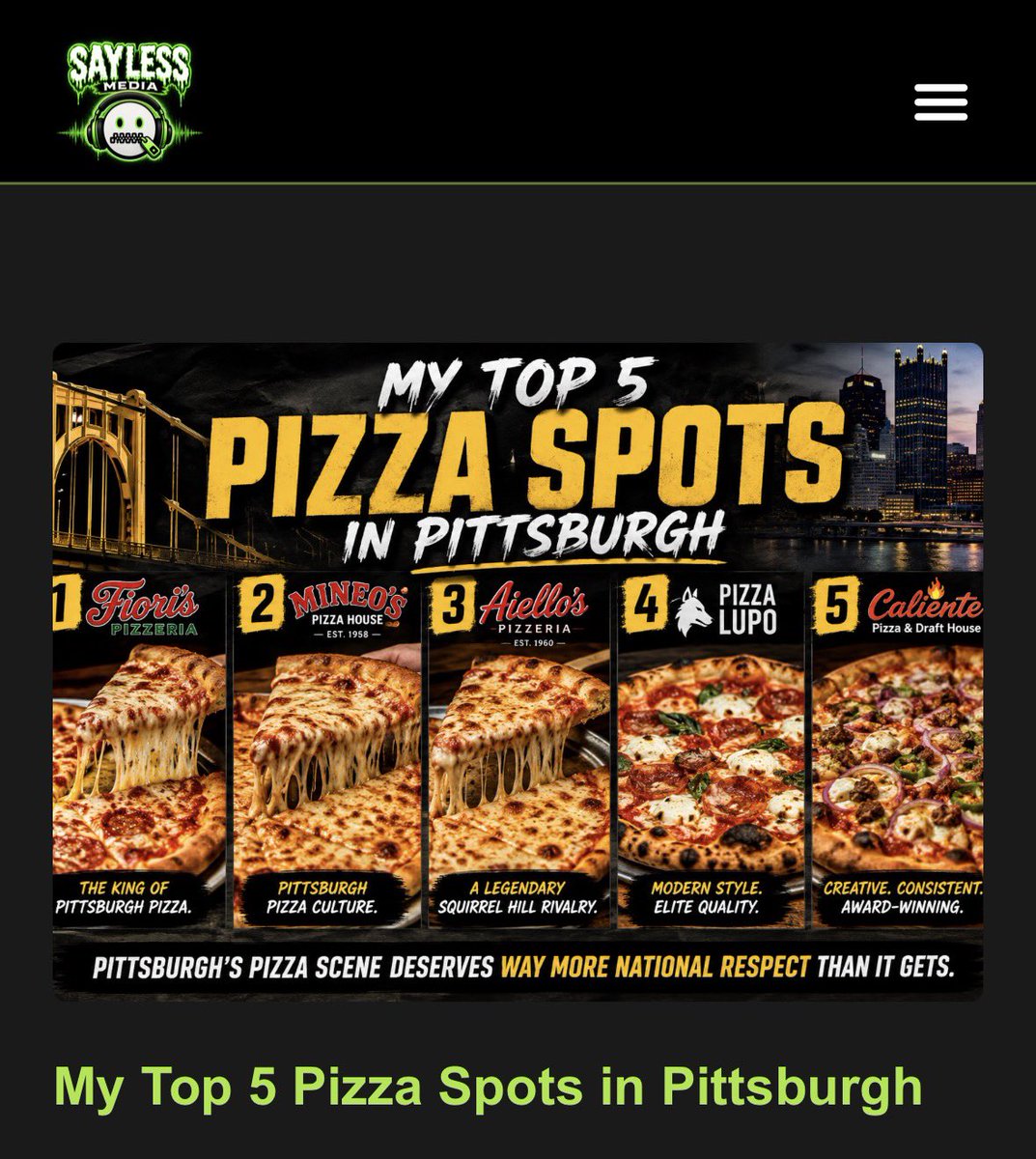 drewfino15's tweet photo. Pittsburgh pizza rankings always start arguments.

I dropped my personal Top 5 pizza spots in the city. Did your favorite make the list, or did I leave somebody off?

One thing’s for sure: Pittsburgh’s pizza scene deserves way more national respect.

Link in comments. https://t.co/mFemIY7IOh