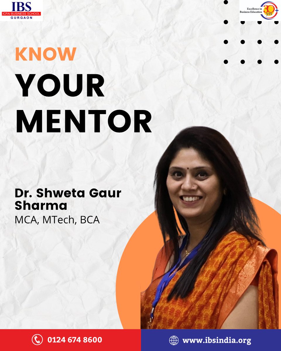 gurgaonibs's tweet photo. Meet Dr. Shweta Gaur Sharma, Adjunct Faculty at IBS Gurgaon.

With her academic expertise and commitment to learning, Dr. Sharma contributes to creating an engaging and enriching educational experience for students. We are delighted to have her as part of the IBS Gurgaon academic community.

Know more about IBS Gurgaon:
https://t.co/R1niCsMhX9

[ibs gurgaon, mba college in gurgaon, delhi ncr b school, mba admissions, campus life, industry exposure, management education, future business leaders, practical learning, experiential learning, mentor, guidance, career guidance]

#ICFAIBusinessSchool #IBSAT2026 #MBAIndia
#PGPMIndia #ManagementProgramIndia #IBSGurgaon #TopBSchoolIndia