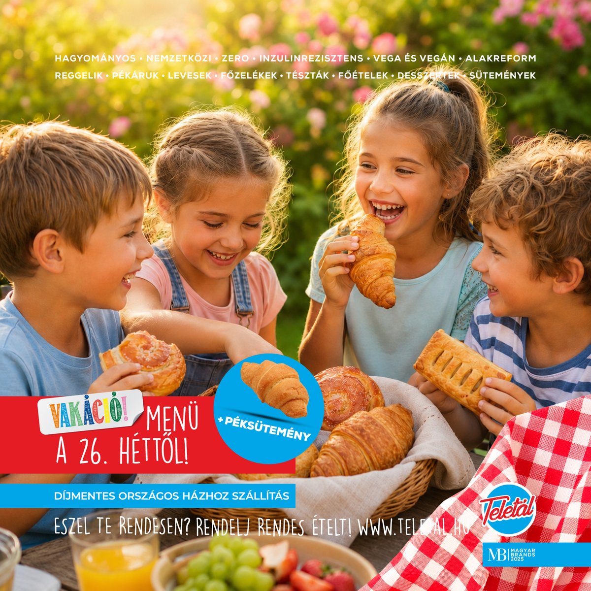TeletalEtel's tweet photo. ⛱️👙🍉 VAKÁCIÓ MENÜ a 26. héttől, most meglepetés 🥐 péksüteménnyel: https://t.co/CHeriHWCpL #teletál #ételrendelés #vakáció https://t.co/1Gchie9AGF