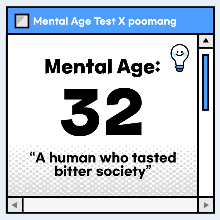 mommydevils's tweet photo. I have always been told I act older than my actual age so I'll take it... 🤣

What does yours say? 🔗 below! https://t.co/Ibs0hwu5tW