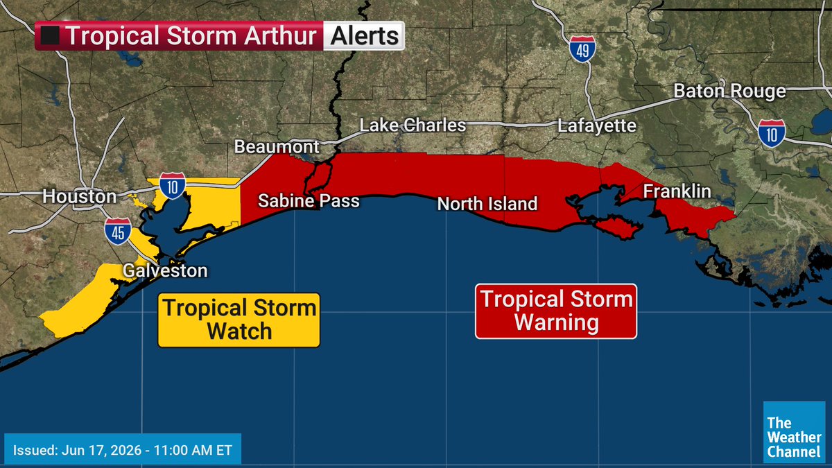 mikebettes's tweet photo. 🌀NEW🌀
Tropical Storm #Arthur forms off the Texas coast. Tropical storm warnings have been expanded. The biggest threat remains heavy rain and flooding in the coming days. https://t.co/Nm0AVaUixS