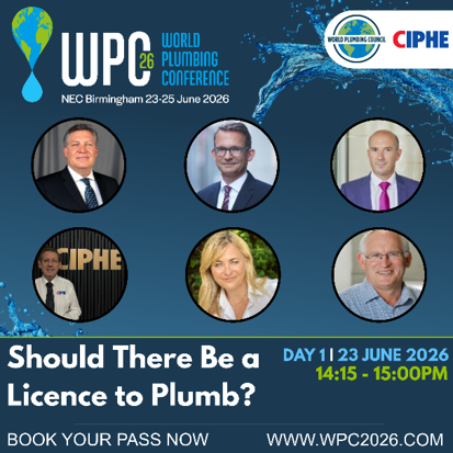 WatersafeUK's tweet photo. This afternoon's #WorldPlumbingConference👇
14.15 - Licence to plumb: panel discussion with Jonathan Samuel @WaterRegsUK &amp; Kevin Wellman @CIPHE
15.45 - Global skills gap panel with Jerry Whiteley @CIPHE
17.15 - Closing reflections, Jason Clark @CIPHE President
#InstallerSHOW https://t.co/2JpGxCw2zf