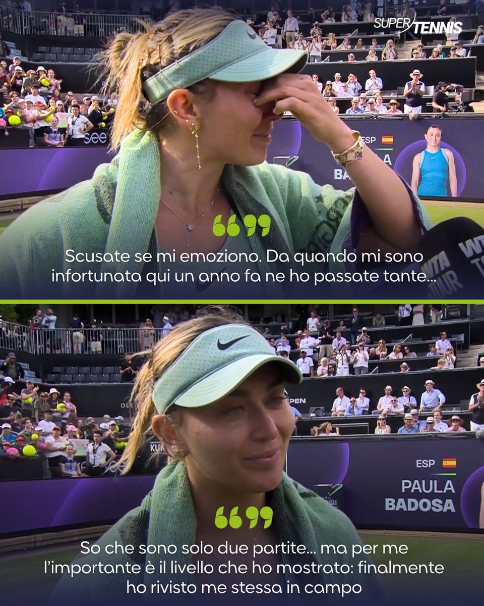 SuperTennisTv's tweet photo. Lacrime, sì, ma finalmente di gioia 🥲

Paula Badosa si è mostrata emozionata dopo la rimonta con Gauff negli ottavi di Berlino, torneo dove è tornata alla vittoria per la prima volta da aprile. https://t.co/RRPbnwbk9D