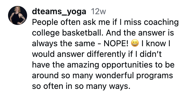 crb20167's tweet photo. Did she lose those opportunities? But good for her to get back into coaching after so many years out of it. https://t.co/b31rbb41O9