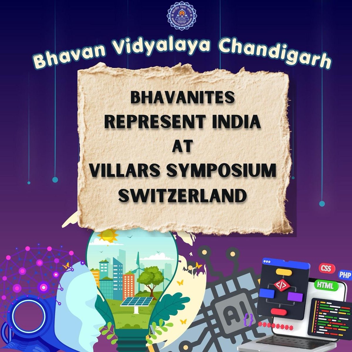 BhavanCHD's tweet photo. Bhavanites represented India at the Villars Symposium, Switzerland, presenting their app- NightNest AI, an innovative solution addressing urban homelessness through sustainable resource utilisation. https://t.co/VNmRnADhxy