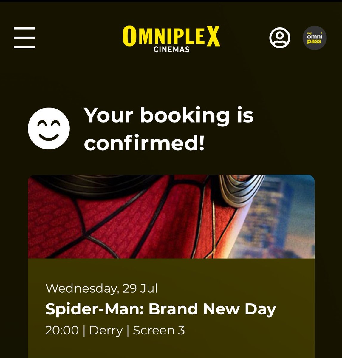YBMSMITH's tweet photo. seeing it on opening day IKTR #spiderman https://t.co/76Mvcl6kza