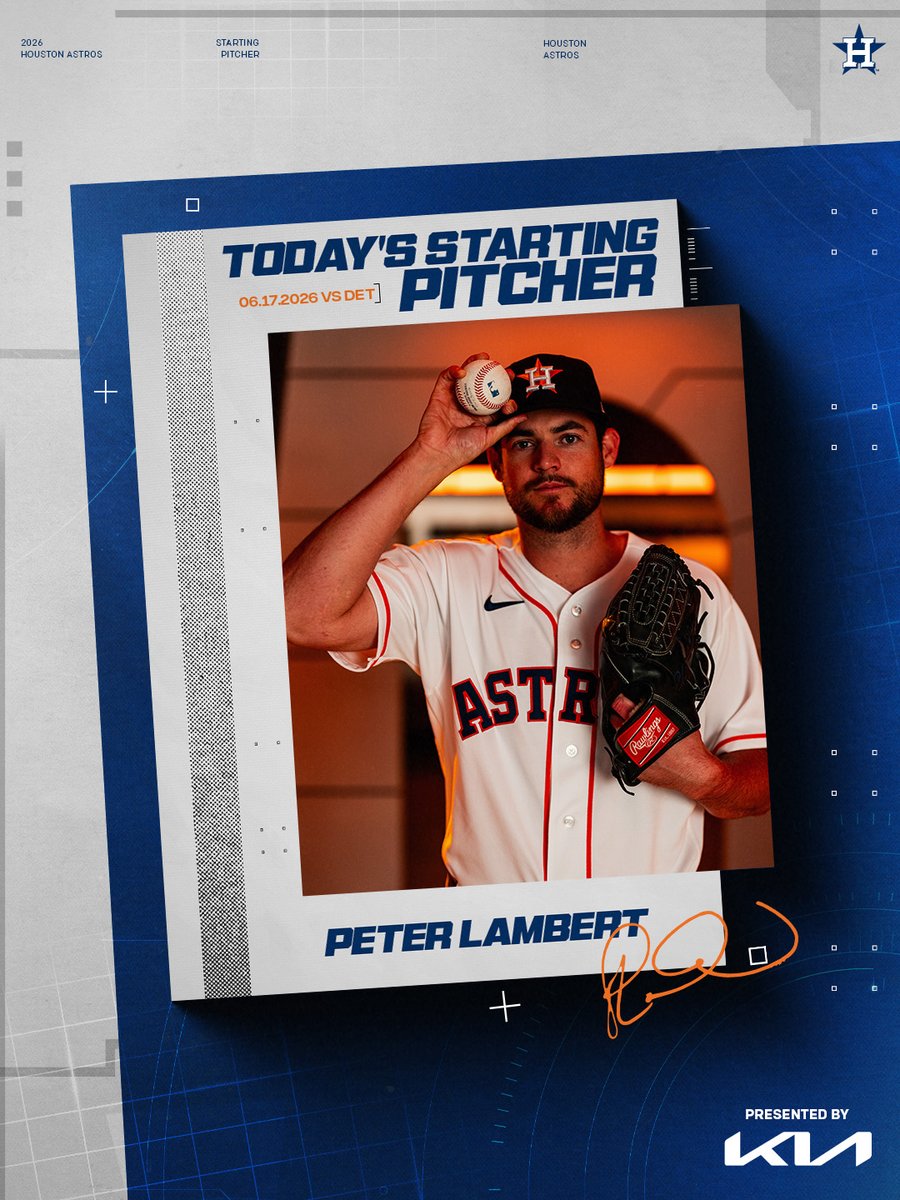 astros's tweet photo. Lambert gets the ball.

#ChaseTheFight x @Kia https://t.co/BH77bzAYaS