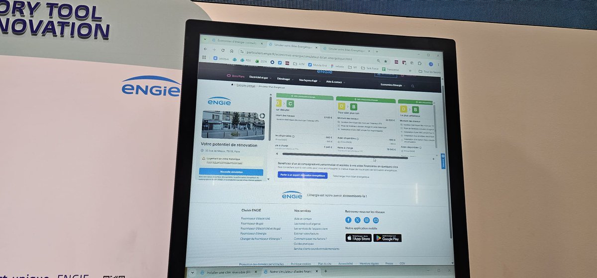 ENGIEpartFR's tweet photo. Prêt à rénover votre logement ?

ENGIE lance 2 nouveaux simulateurs #IA pour estimer ses travaux, leur coût et les aides financières disponibles

Une rénovation énergétique plus simple, en quelques clics. À découvrir à #VivaTech Pavillon 7 Booth 2F15

#JAgisAvecENGIE @ENGIEgroup https://t.co/O0qeevrMJV