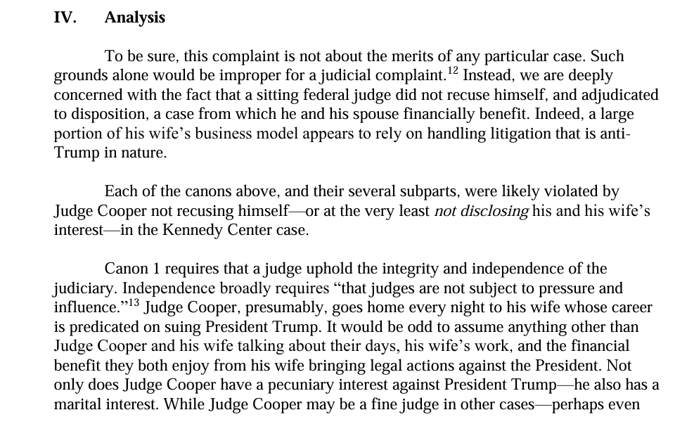 julie_kelly2's tweet photo. Misconduct complaint before DC Circuit (this will of course go nowhere bc chief judge is Obama appointee) https://t.co/PVUCi0J2Vq