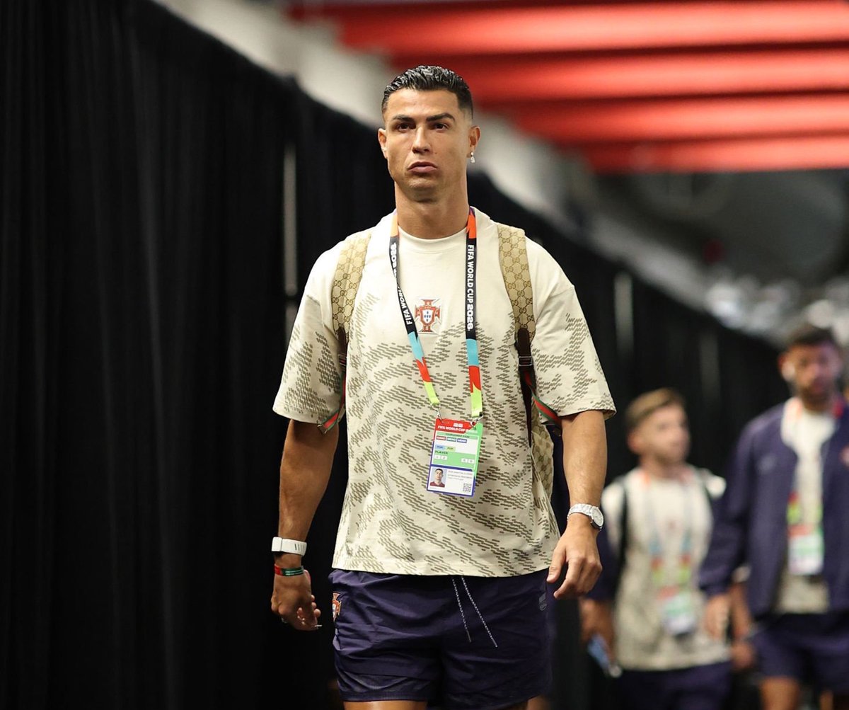 TouchlineX's tweet photo. Cristiano Ronaldo has arrived for his 2026 World Cup debut! 🇵🇹💫 https://t.co/h2190wNQRw
