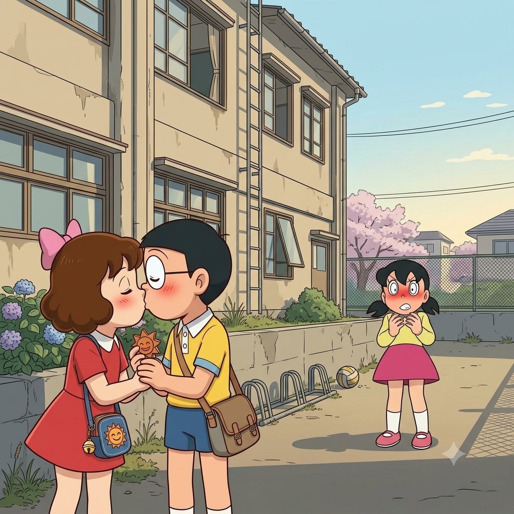 TataDoraemonSUB's tweet photo. Como creen que reacciona Shizuka:
a) Los separa y se genera una batalla campal entre las dos chicas uuu
b) se va... llorando se fue  (Me recuerda a los Kjarkas🇧🇴)
c) Para dar celos a Nobita  empieza a salir con Dekisugi
d) Se hace amigas e ignoran a Nobita
e) se viene el harem xd https://t.co/O8T7qvqLpT
