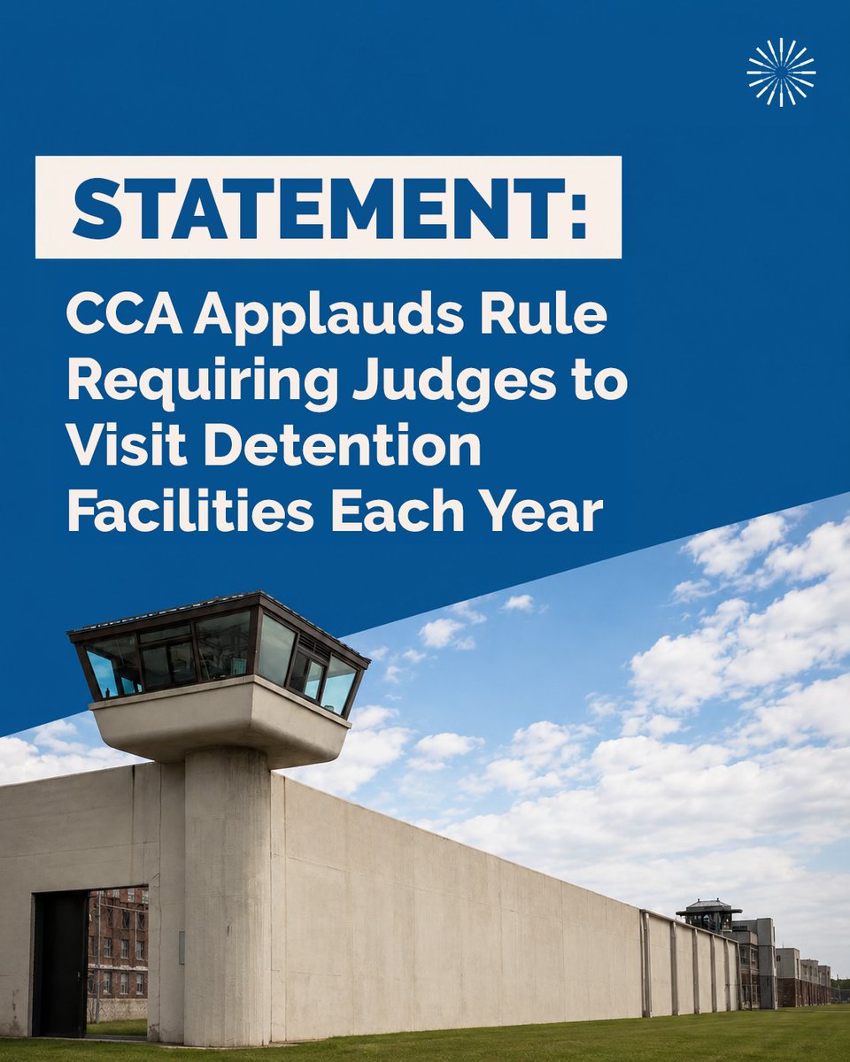 CCA_NY's tweet photo. STATEMENT: CCA Applauds Rule Requiring Judges to Visit Detention Facilities Each Year

"A justice system that understands the full consequences of incarceration is better equipped to deliver justice." - Thomas Gant, Community Organizer at CCA https://t.co/bSM8ICB3Ij