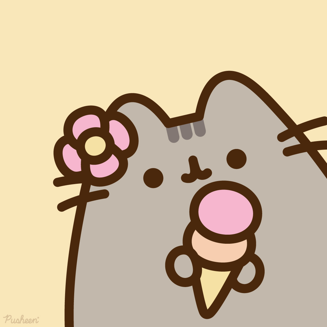 Pusheen's tweet photo. 💛 🌺 🍦 https://t.co/bWfH2XxW32
