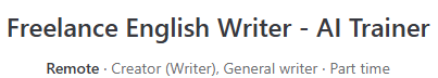 remotemicro's tweet photo. 🚨 Remote Writing Opportunity! ✍️

Freelance English Writer – AI Trainer
💰 $30/hour
🌍 Remote | 🕒 Part-time
Help train next-generation AI by applying your writing and editing skills from anywhere.
#RemoteJobs #WritingJobs #AIJobs #Freelance #WorkFromHome #HiringNow https://t.co/KIvIM0HnZ4