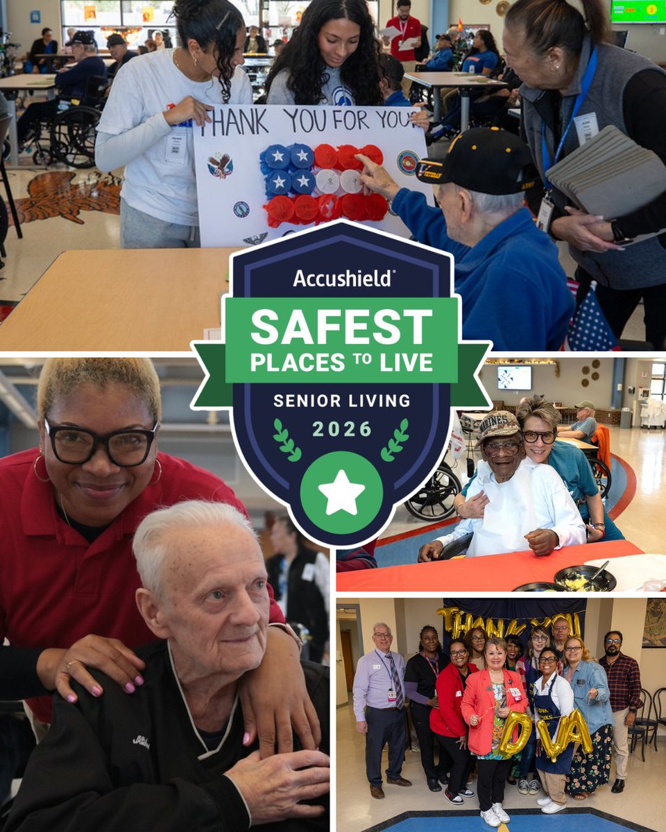 NJ_Veterans's tweet photo. The New Jersey Veterans Memorial Home at Paramus has been recognized as a 2026 Safest Places to Live! This national designation is awarded to senior living communities that meet the 8-Point Standard of Resident Security.

This recognition reflects the hard work of our entire team! Every front desk team member, care professional, and staff member at Paramus plays a role in making this NJ Veterans Memorial Home a safe place our Veterans call home. #SafestPlacesToLive  #ResidentSafety #CaringforVeterans #NJVeterans