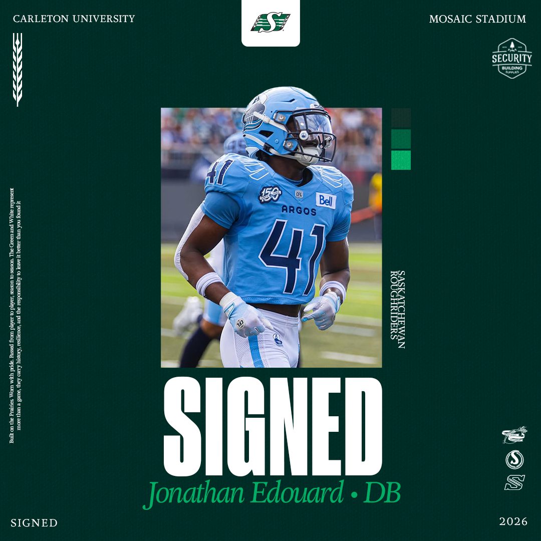 sskroughriders's tweet photo. The Saskatchewan Roughriders have signed National long snapper Mike Benson and defensive back Jonathan Edouard.

Roughrider Transactions presented by Security Building Supplies.

📰 https://t.co/5c2IKkiFQH https://t.co/Xg8vTjdKhi