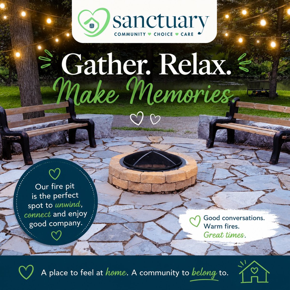 Silver_Serv's tweet photo. 🔥🌿 Beautiful views, great company, and a cozy fire pit—what more could you ask for? Our residents are really getting *fired up* about spending time outdoors! 😄💚

☕🍫🎶 What’s your fire pit must-have?

#SanctuaryGHP #greenhouseproject #HamiltonOntario #FirePitFun https://t.co/yZmOYPxPtu