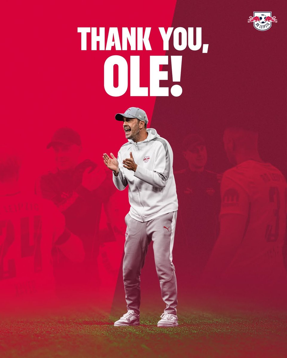 RBLeipzig_EN's tweet photo. ℹ️ Ole Werner is no longer head coach of RB Leipzig. Assistant coaches Tom Cichon and Patrick Kohlmann have also been relieved of their duties. Marcel Schäfer, managing director for sport, informed the coaching team of the decision on Wednesday.

RB Leipzig will provide further updates shortly on the new head coach, the make-up of the coaching team and whether assistant coach Jan Zimmermann will remain part of the setup.

🔗 https://t.co/04L2ht1qNn