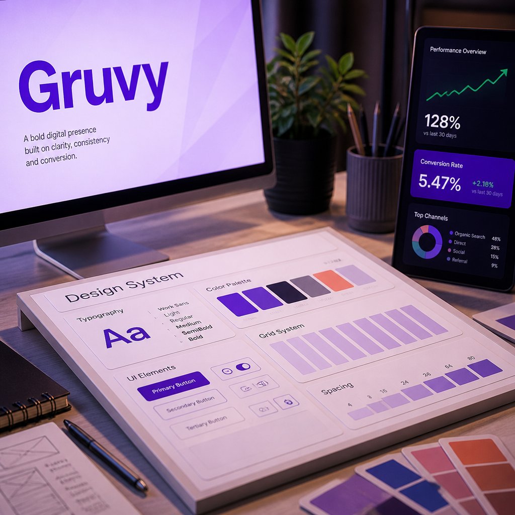 GruvyGraphicsCo's tweet photo. We turned local players into market leaders with one cohesive design system—brand, site, video ads, AI automation. Results: higher lead quality, conversion lifts, and bigger client trust. See proof and act now! https://t.co/chnJjJG8z1 #DesignWins https://t.co/9nnzUZS9aJ