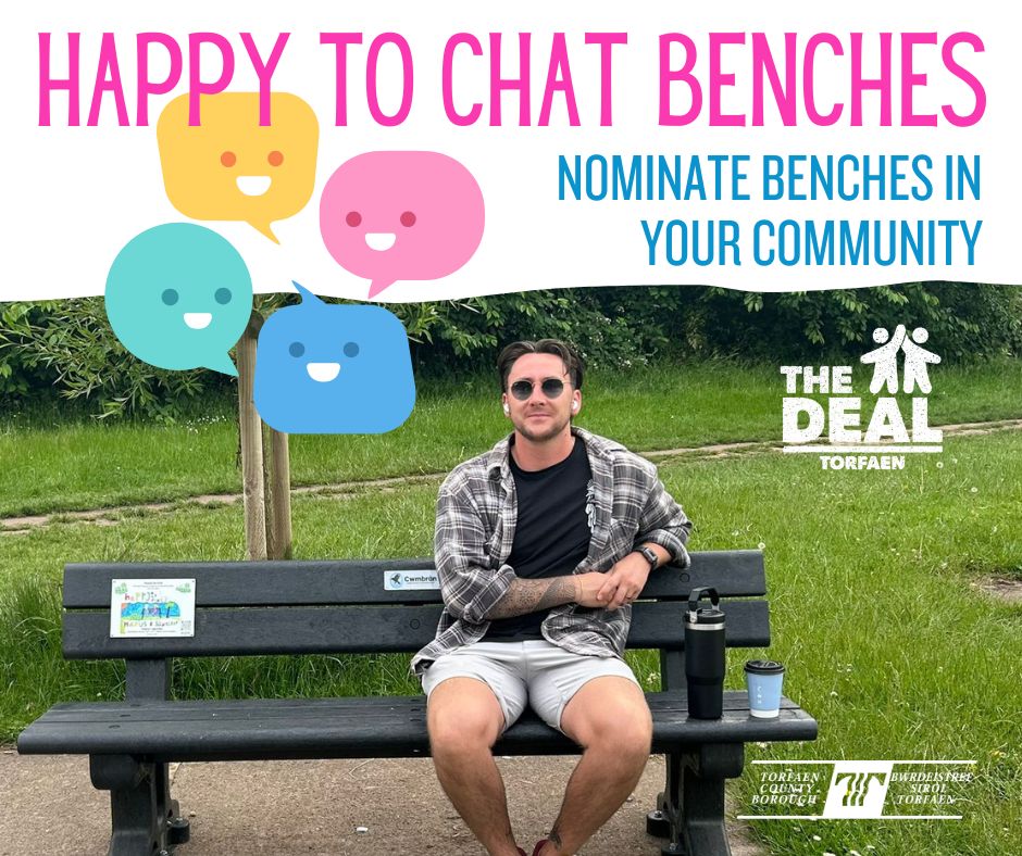 torfaencouncil's tweet photo. It's #LonelinessAwareness Week

We'd like you to nominate local benches on walking and cycling routes to become Happy to Chat benches. They'd have a new plaque added, to encourage people to stop and chat. 
Visit: https://t.co/HWHMlX9t3b to add your suggestion!

#TorfaenDeal https://t.co/R4sJJiVNpX
