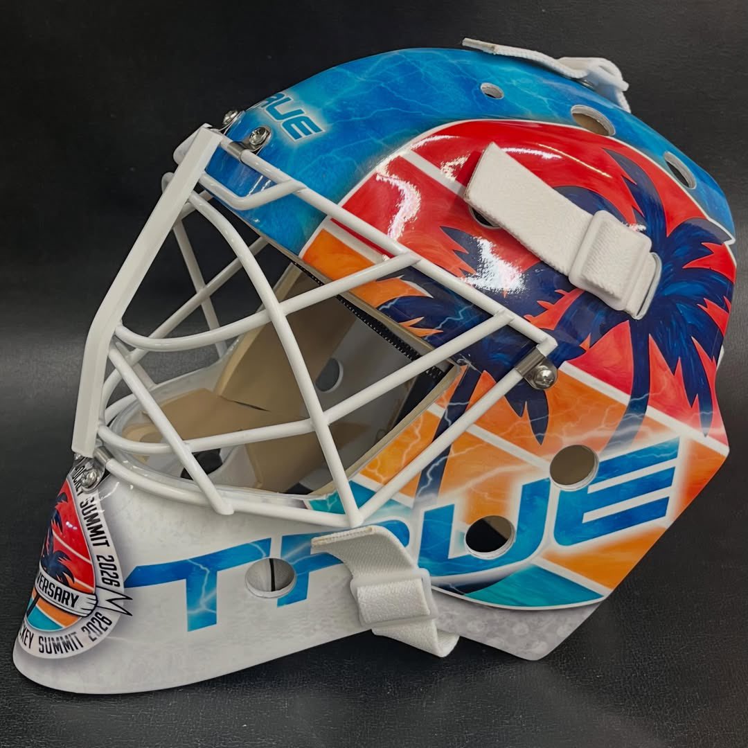 Progoalie's tweet photo. A new beginning!! 
•
New chapter..excited for what’s to come. Going to be great working with the team at  @truehockey 

Mask wrapped by @mags1023 for PHATS/SPHEM https://t.co/3HktmJepE4