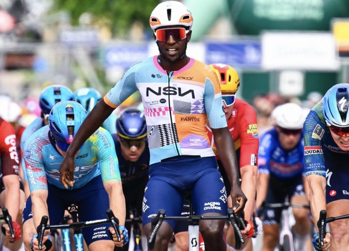 tesfanews's tweet photo. ERITREA ― 💥A perfect start for Biniam Girmay at the Tour of Belgium, the Eritrean star stormed to victory in the bunch sprint to claim the opening stage. 
#BaloiseBelgiumTour #Eritrea #cycling