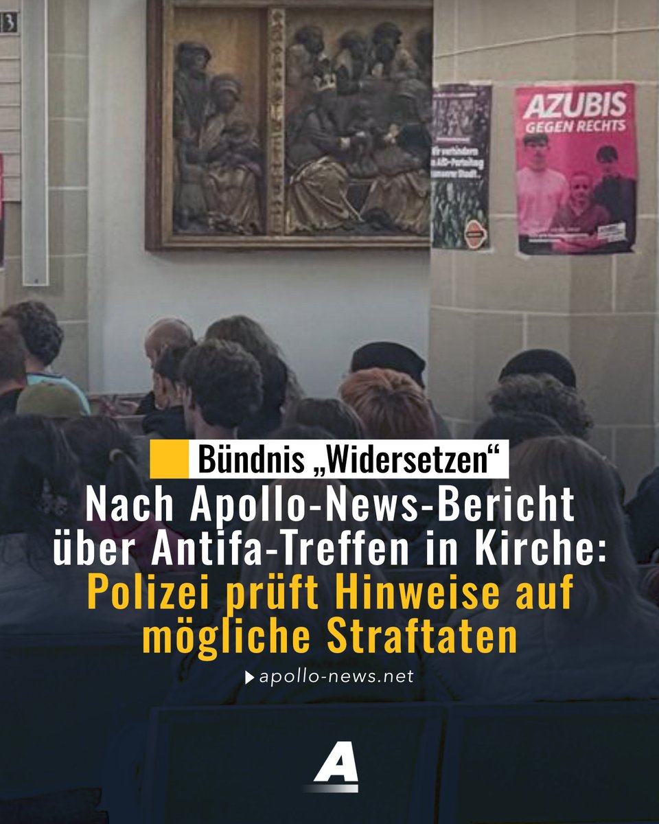 apollo_news_de's tweet photo. Die Thüringer Polizei prüft Aussagen aus einem Aktionstraining des linken Bündnisses „Widersetzen“ in der Erfurter Kaufmannskirche. Das teilte die Polizei auf Anfrage von Apollo News mit. Bei der Veranstaltung hatten Aktivisten erklärt, geltende Gesetze überschreiten zu wollen, um den AfD-Bundesparteitag Anfang Juli in Erfurt zu blockieren.

https://t.co/x7HdtdK98X