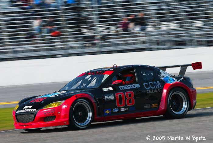 jeracerx's tweet photo. The first Mazda RX-8 to run in Grand-Am came from the Goldin Bros. With a Riggins-built tube frame suplementing the road car's body and a 20B 3-rotor, it ran the Rolex 24 from 2005 to 2008, only finishing in 05 48th overall, 26th in GT, and over 300 laps down on the class winner https://t.co/p82IJ9Xsc0
