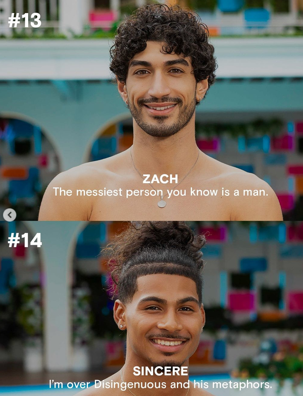 bjpsgyal's tweet photo. Oh I fear Cosmo ate with these comments about the guys especially Zach ⏰#loveislandusa https://t.co/QtCWh9UVJP