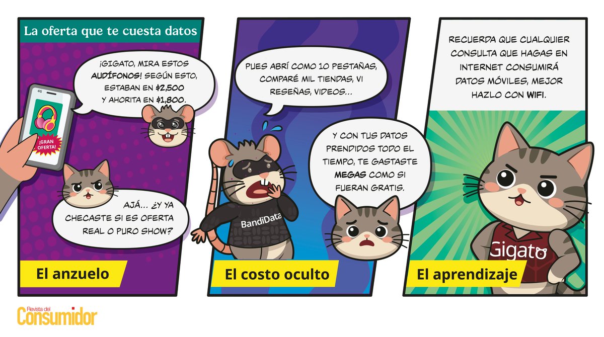 RdelConsumidor's tweet photo. Comparar precios es una buena idea. Gastarte todos tus #datosmóviles en el proceso, no tanto.

Antes de buscar ofertas, reseñas y promociones, procura conectarte a una red Wi-Fi para evitar consumos innecesarios.📱

💡 Cuidar tus datos también es parte de consumir de forma responsable.