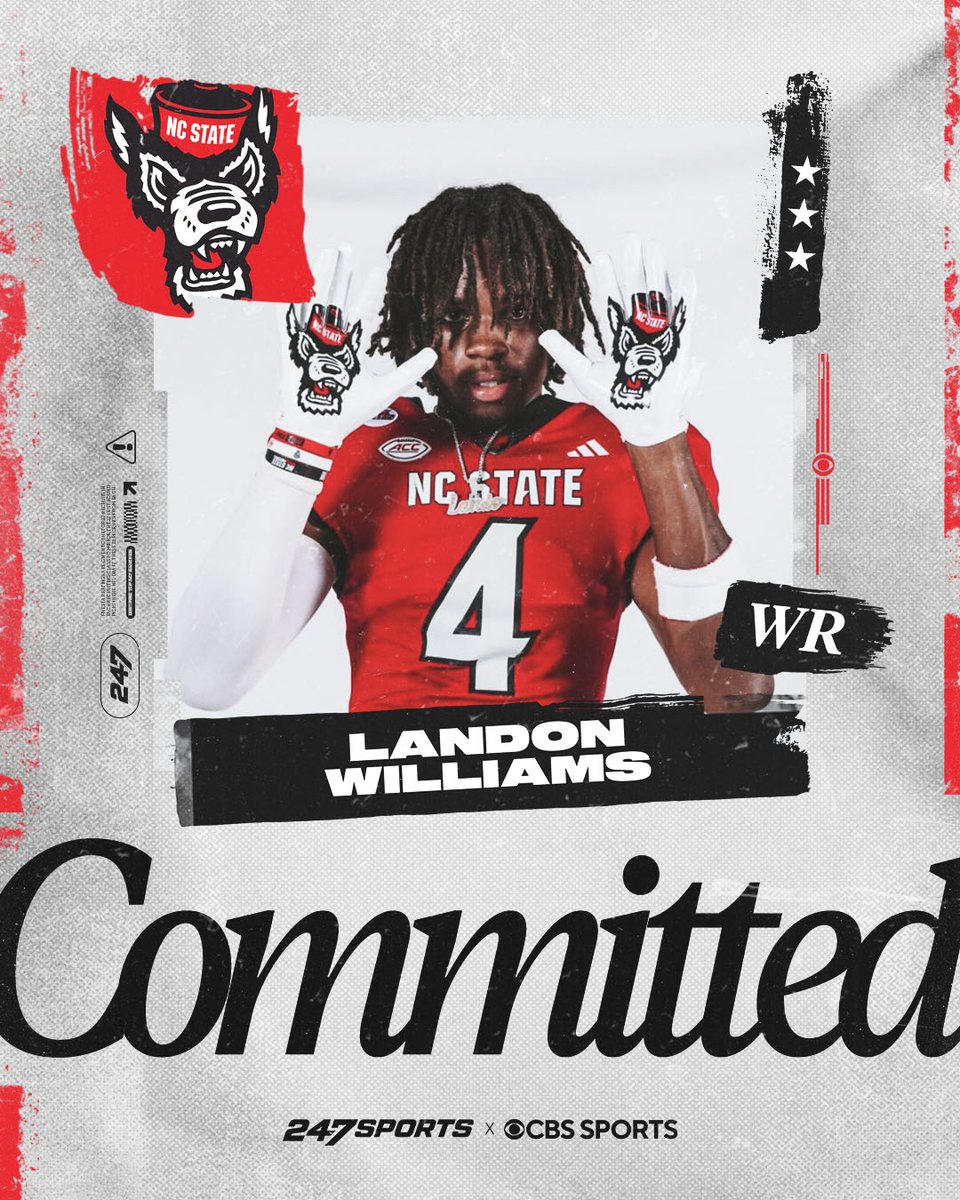 PackPower247's tweet photo. BREAKING: NC State has landed Fulshear (Texas) Katy Jordan WR Landon Williams (@landon1williams) in the 2027 class.

The 6-foot-1, 195-pound wideout chose the Wolfpack over finalists Cincinnati and Oklahoma State.

✍️: https://t.co/wtjHyGFJPX https://t.co/bZkbp84AaJ