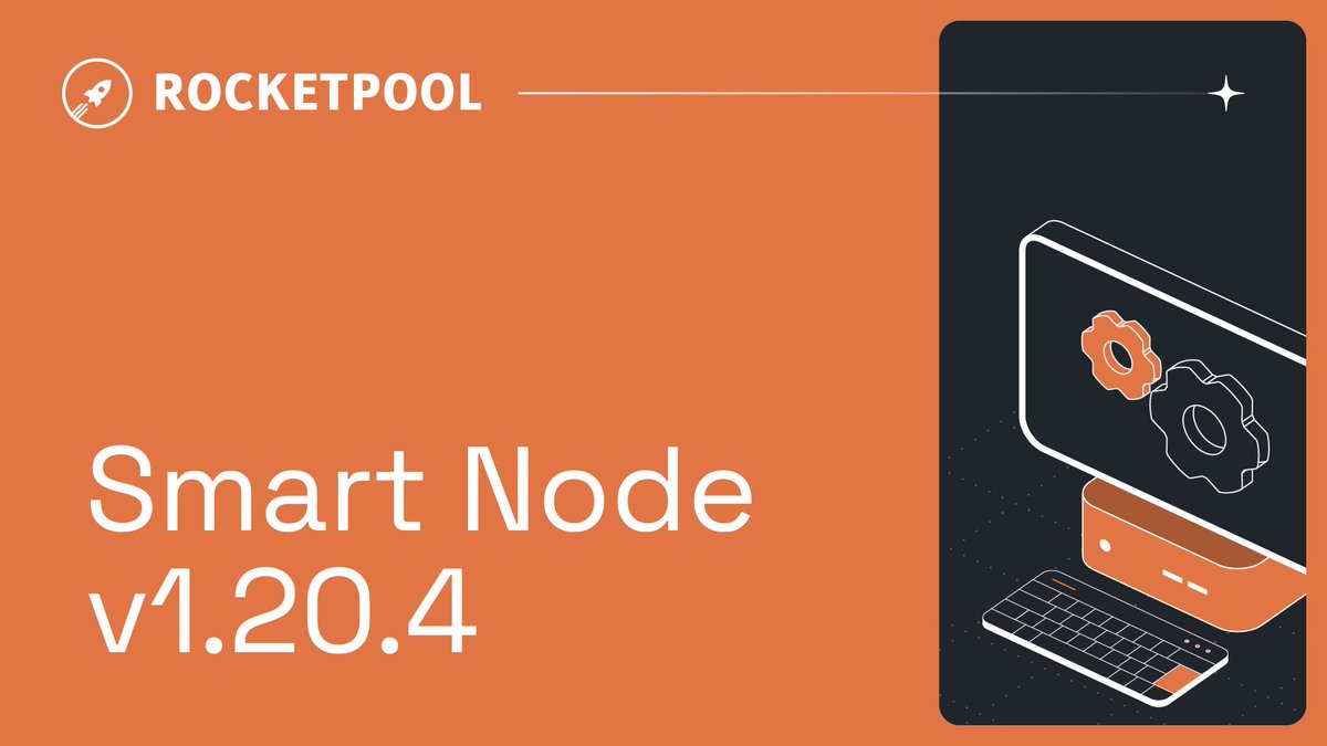 Rocket_Pool's tweet photo. All node operators should upgrade to Smart Node v1.20.4

This is a high-priority upgrade for minipool operators - it contains client updates, bug fixes, and an option to close minipools using Flashbots bundles

Before you install, review the changes at the link below 👇 https://t.co/QZbbgYK2UO