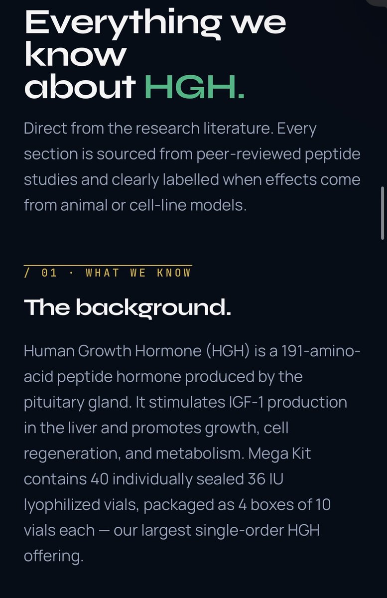 HPeptides's tweet photo. @BWeber6666 @TheCryptoDaddi It’s Somatropin. No GH Secretagogue will be able to produce the GH levels of HGH. https://t.co/xrdERp8KRs