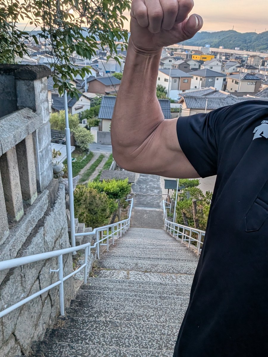 greatmutiger's tweet photo. 今年112回目の石段上りは6本で今月72本！！
今日も一日
良い日になりますように☺️ https://t.co/cTDOTl3VCv