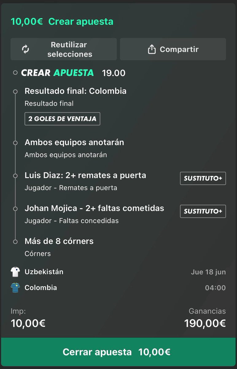 AMIPICKS_'s tweet photo. @FaixaTips @Playbook 🇺🇿🇨🇴 LA MEJOR CUOTA PARTIDAZO!!!

🚀 Aumento cuota 19 y Luis Diaz nos lo da easy confiamos ☘️

➡️ Picks diarios : https://t.co/pjNbrSaCsP https://t.co/HE387pCtJK