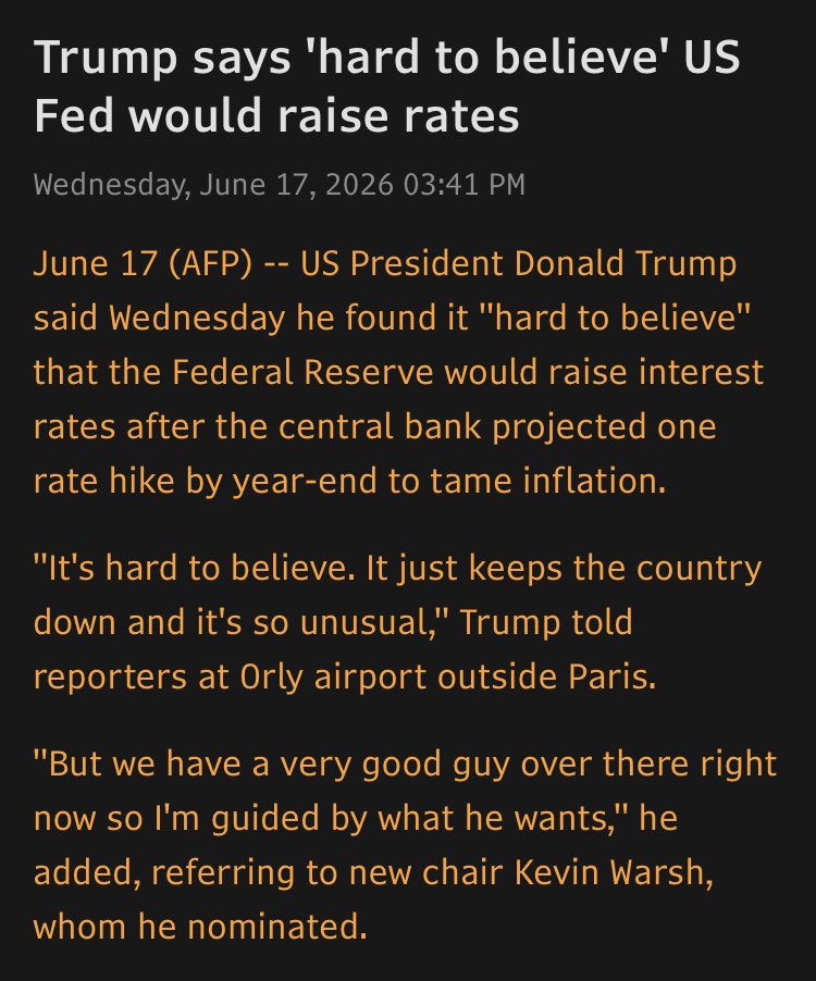 BankerWeimar's tweet photo. It’s gonna be this good cop bad cop nonsense all year… they will pretend warsh is some hawk while the looting continues. https://t.co/n4toNqgZQB