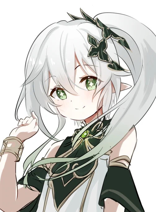 おはよー(●'ω`●) 今日はナヒーダ! こうサイドテールめっちゃ好き 今日明日頑張れば週末、、、がんばろねb ゆるふぁい