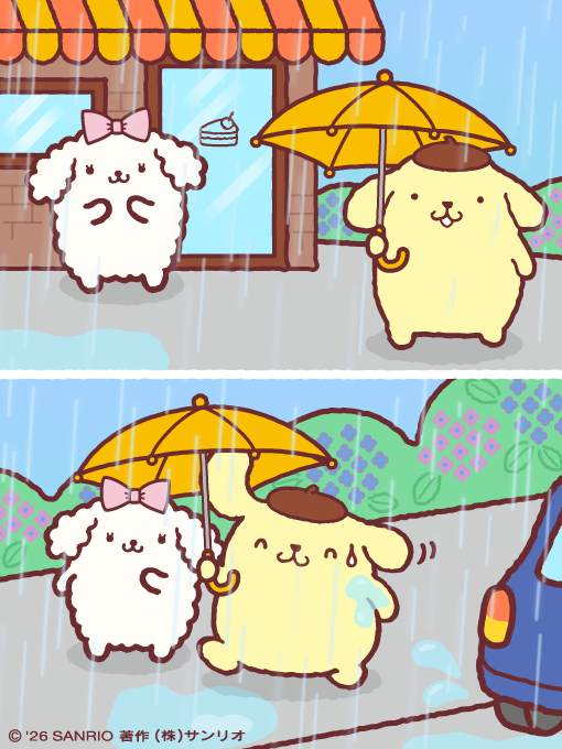 purin_sanrio's tweet photo. いっしょに帰ろう♪ マカロンちゃんはそっちを歩いてね。 https://t.co/Ua8O2FKjYK