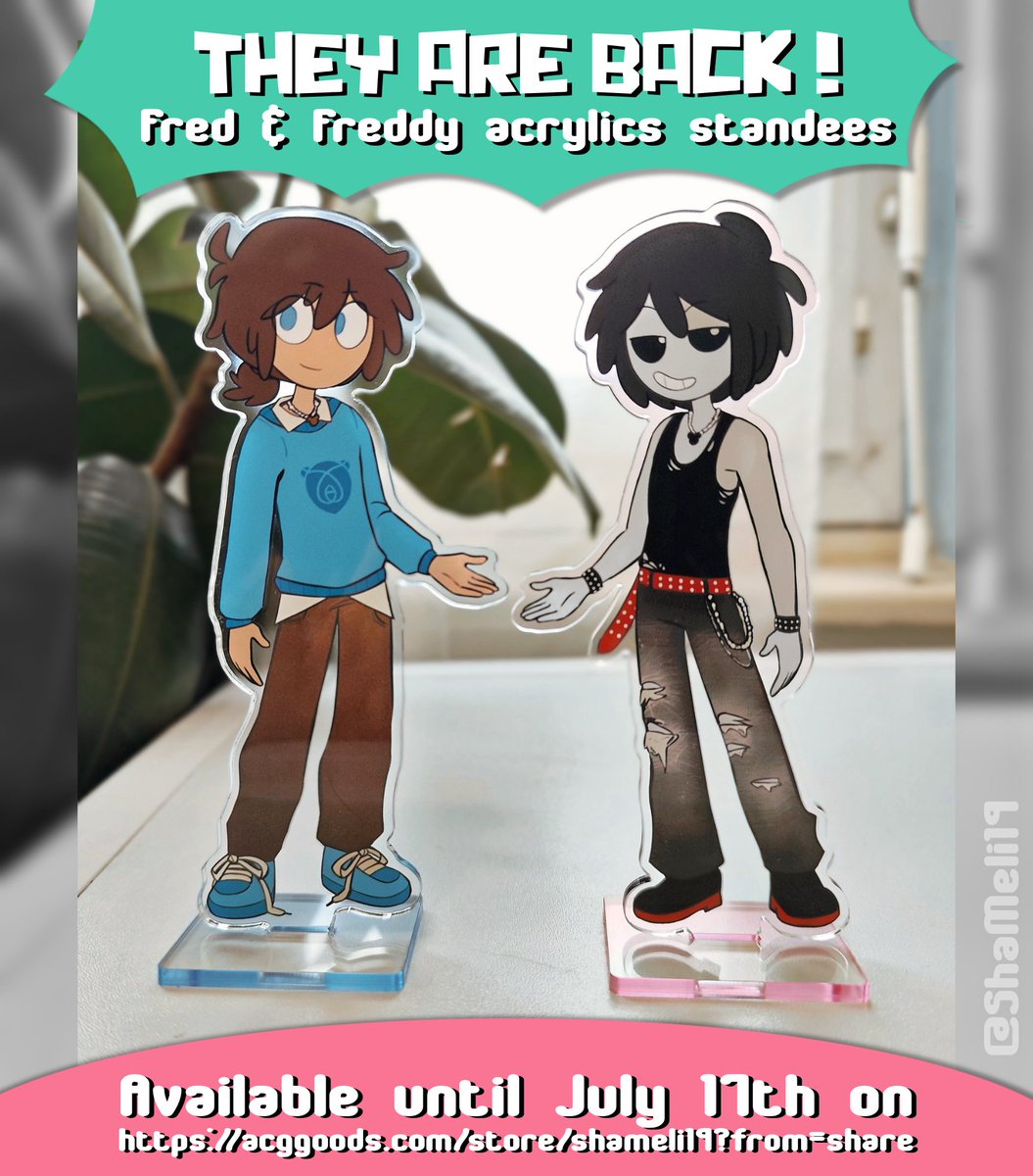 ShaMeli19's tweet photo. They're back !! Freddy &amp; Fred standees 🌟 #FNAFHS #FHS To celebrate their birthdays and the one-year anniversary of the animatic "Disease"

Available until July 17th, so don't wait too long ;D
International shipping is available 🌎
▶️https://t.co/ipWxA09REK https://t.co/DVu6C4v5pR