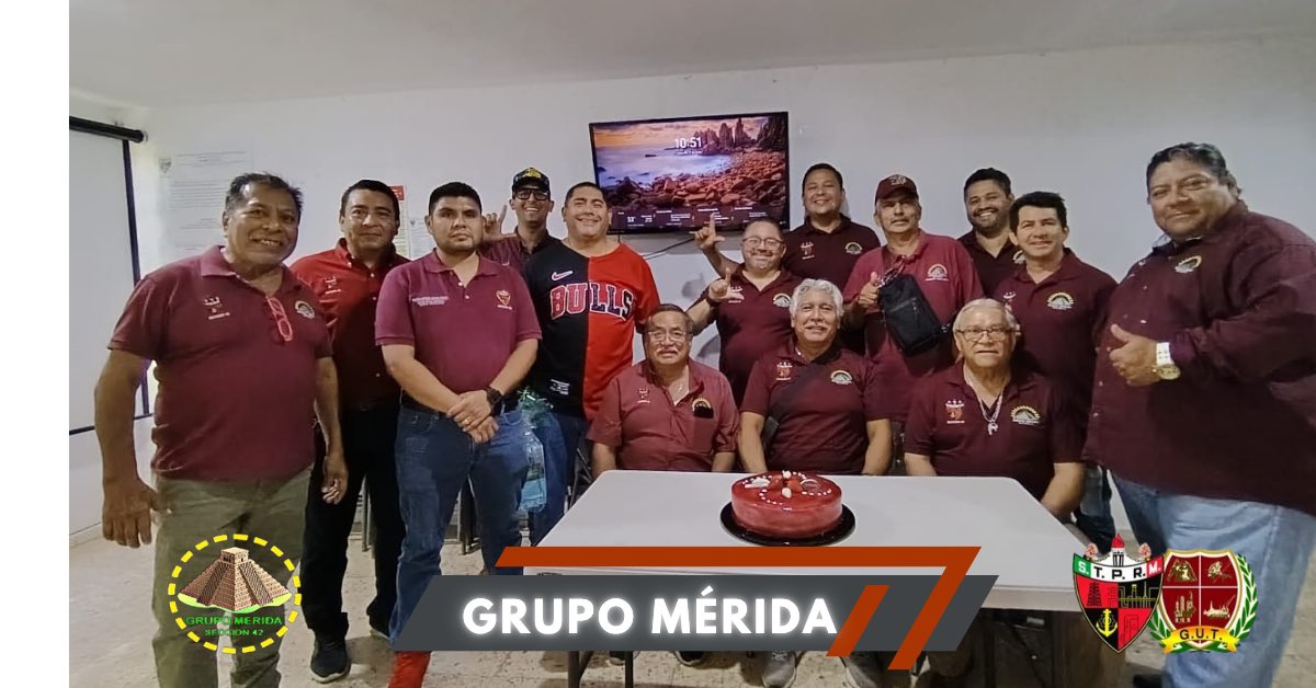 GrupoMerida_42's tweet photo. Reunión del Grupo Mérida refrendando la política de unidad y trabajo de nuestro líder y amigo LGPS.

¡Gracias por su asistencia!

17-Junio-2026

Seccion 42 STPRM Oficial
@lgps03101 
@MarcoAzuara1 
#MasUnidosQueNunca
#FamiliaPetroleraSeccion42
#SomosSTPRM
#FamiliaPetrolera https://t.co/WXPDwn8tvn