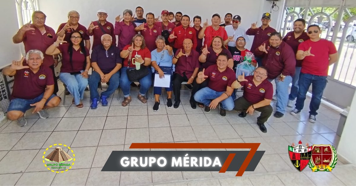 GrupoMerida_42's tweet photo. Reunión del Grupo Mérida refrendando la política de unidad y trabajo de nuestro líder y amigo LGPS.

¡Gracias por su asistencia!

17-Junio-2026

Seccion 42 STPRM Oficial
@lgps03101 
@MarcoAzuara1 
#MasUnidosQueNunca
#FamiliaPetroleraSeccion42
#SomosSTPRM
#FamiliaPetrolera https://t.co/WXPDwn8tvn