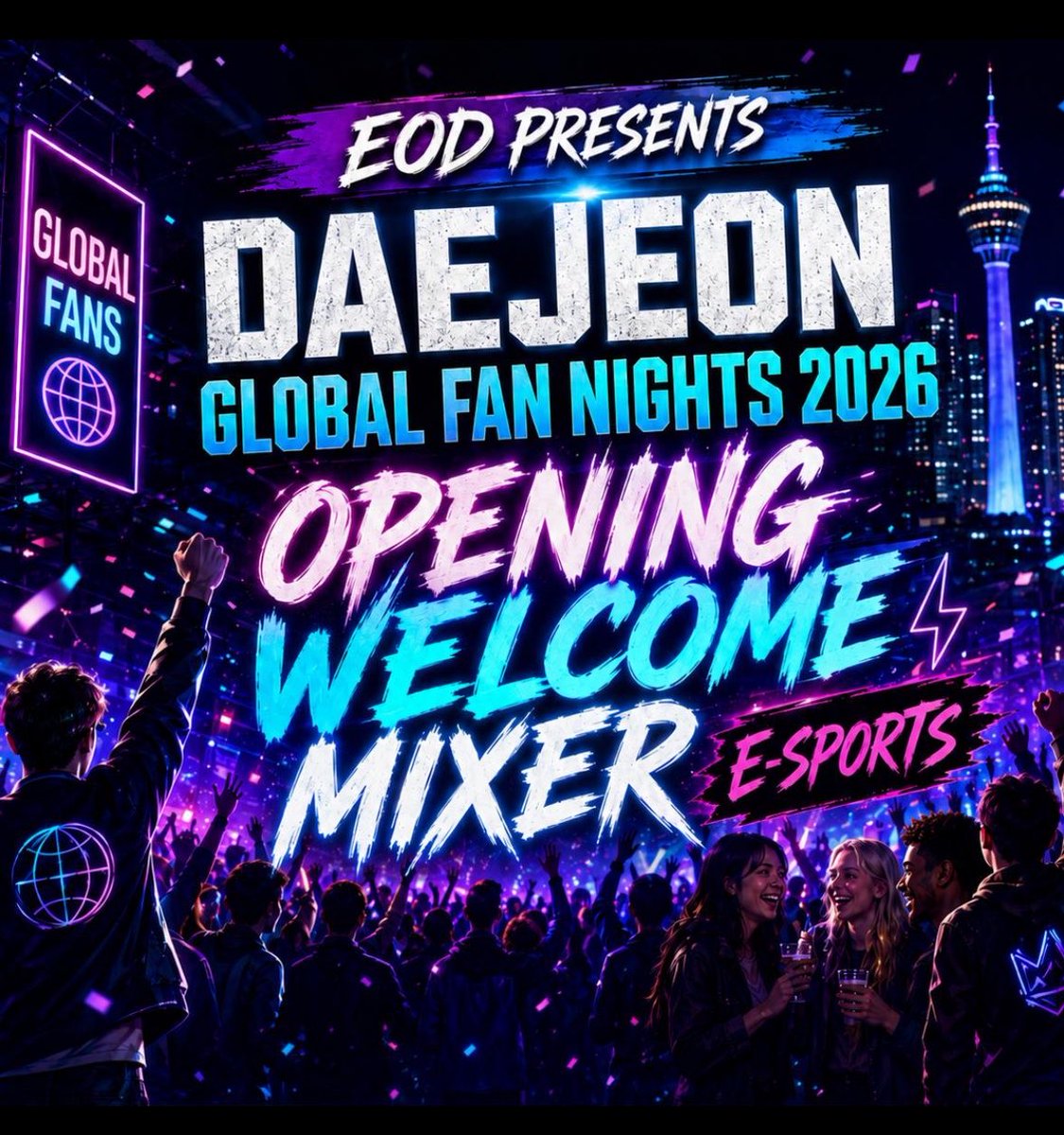 daecorator's tweet photo. Coming to Daejeon for MSI? 👀

Join E-Sports fans from Korea and around the world for a special social night in Daejeon. 🎮🔥

📅 June 28
📍 Daejeon, Korea
🌏 Everyone welcome
🎟️ RSVP: https://t.co/bjuTKro9Sc

#MSI2026 #MSI #Daejeon #Esports #대전 #이스포츠 https://t.co/qfUL4Ywps8