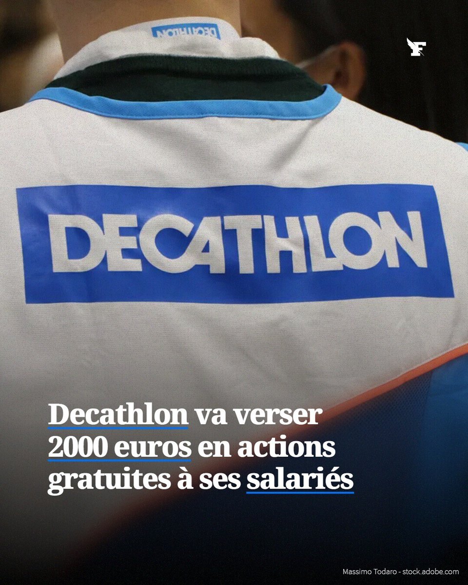Le_Figaro's tweet photo. Decathlon va verser 2000 euros en actions gratuites à ses salariés. →https://t.co/VGOV9drVkW https://t.co/cMQjdl54i1