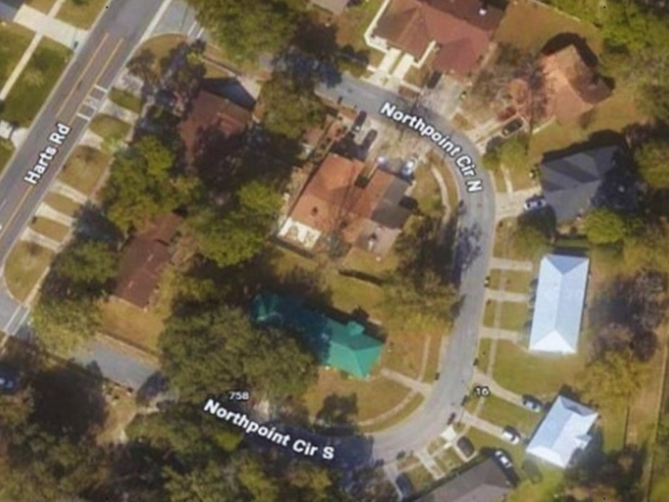 Map overview of Northpoint Circle in Jacksonville, FL where robbery took place.