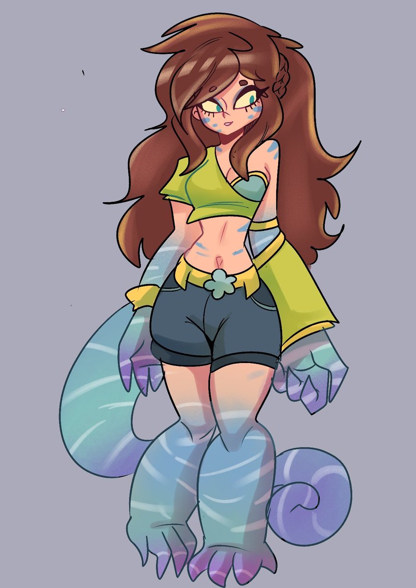 Hoka_Hunter21's tweet photo. Sketch de la Cami🦎💚💜💙

Oc del pana @_juliancraft13_ y el diseño del outfit hecho por @missywo77496119 https://t.co/FfeOQ5miAc