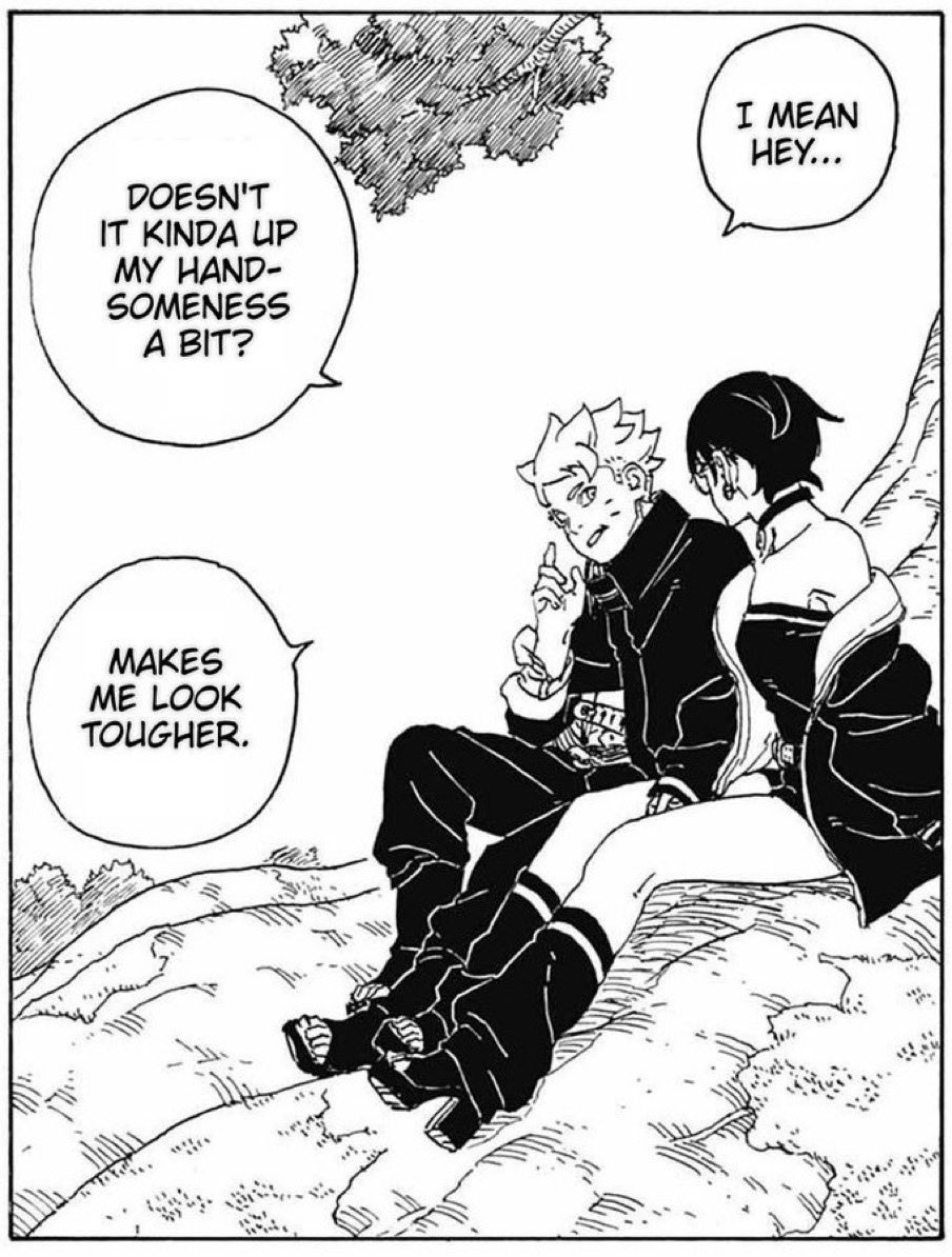 Billesaradia's tweet photo. The way Boruto comforted Sarada when she was sad about his eye scar and felt guilty was the sweetest
#boruto || #sarada https://t.co/gy20EB9ZyE
