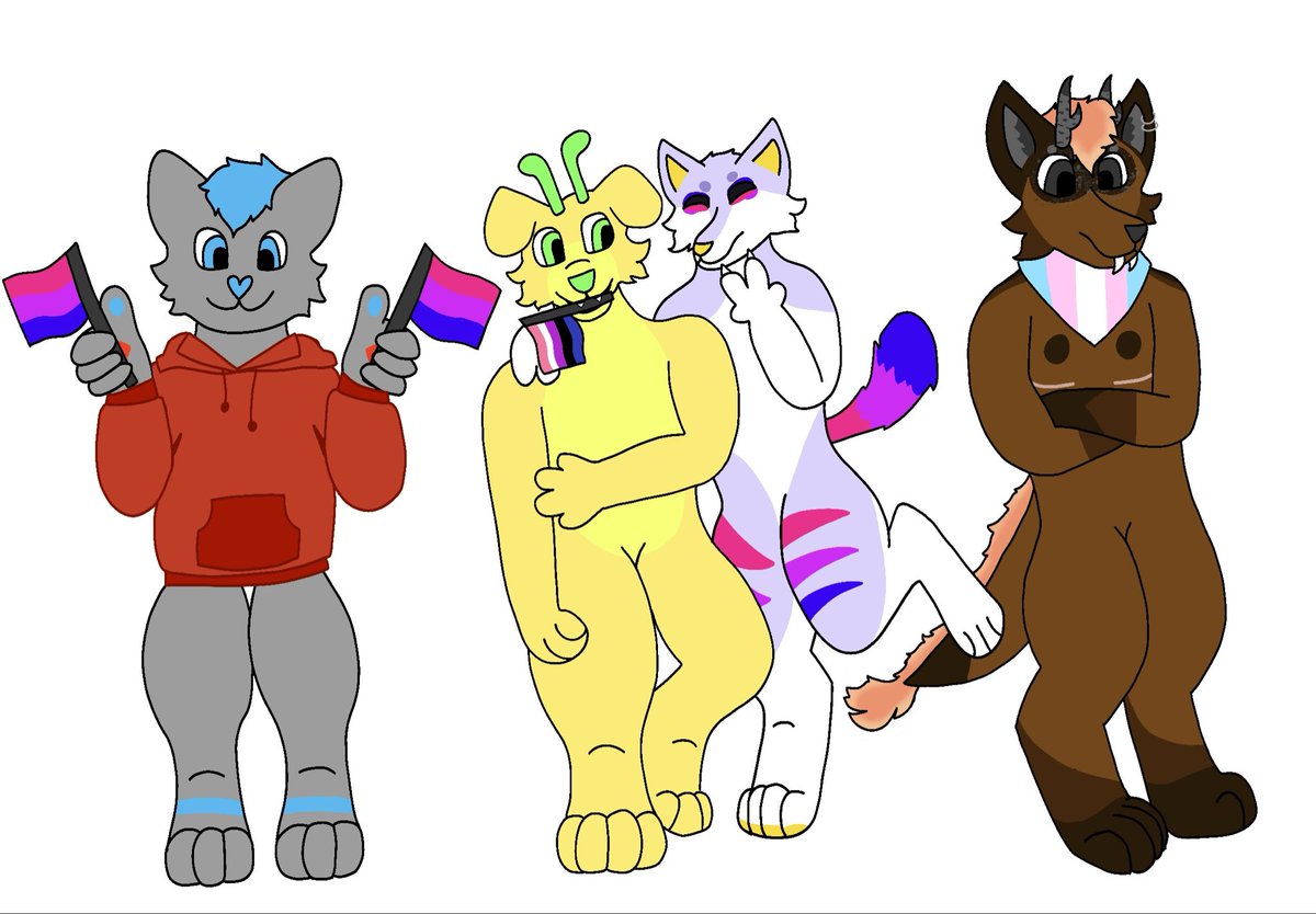 TheFurryAddict's tweet photo. Happy Pride! Haven’t posted in forever but want to get more active on my socials. ^^ 
This took almost 5 hours to do I hope you all enjoy it!

#Furry #FurryArt #Art #PrideArt #PrideMonth #FurryFandom https://t.co/VyL5EylaJb