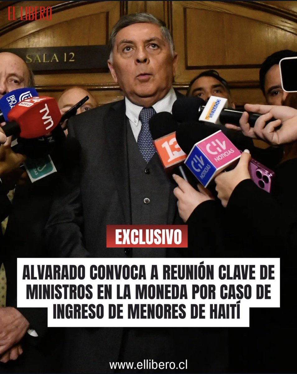 PauDiFontana8's tweet photo. 🔺INGRESO IRREGULAR DE NIÑOS DE HAITÍ AL PAÍS 

🔺El Biministro Alvarado citó a sus pares del gabinete a las 19:00 hrs de hoy, en medio de los nuevos antecedentes que han ido surgiendo del caso. 

🔺El objetivo es definir las acciones a seguir del gobierno. https://t.co/aGH6qUEPsy