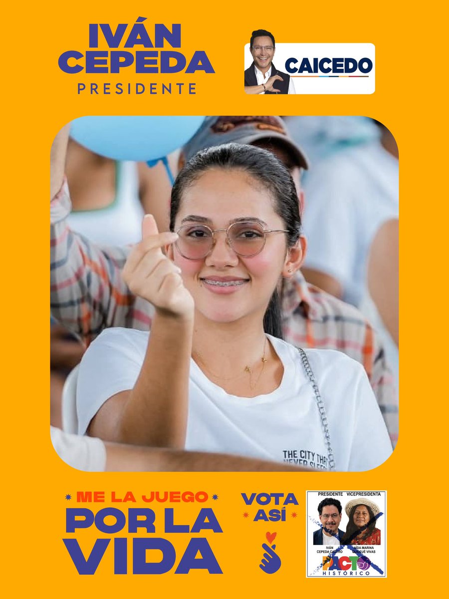 carlosecaicedo's tweet photo. Una generación que estudia, trabaja y lucha por salir adelante merece un país que crea en ella, no que la condene a la guerra.

Este 21 de junio, la juventud tiene la oportunidad de decidir su propio futuro. Vota @IvanCepedaCast Presidente. Vota por la vida. #MeLaJuegoPorLaVida https://t.co/nFQ5Q79A5f