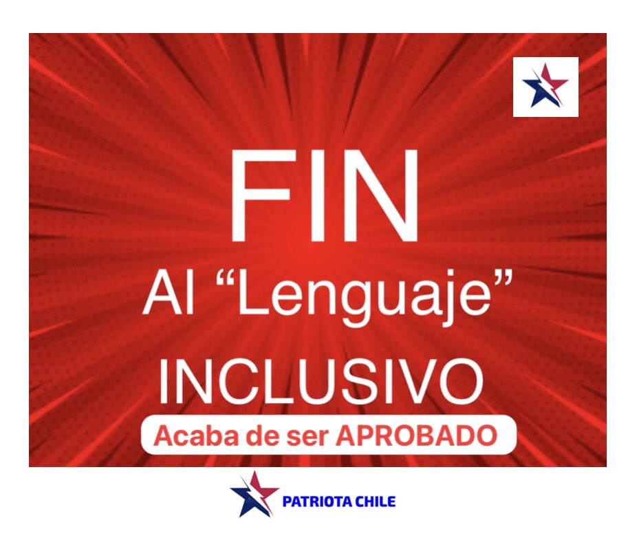 Soubirous_33's tweet photo. 🔴 AHORA | Patriotas, una EXCELENTE NOTICIA, acaba de ser Aprobado el FIN al MAL Llamado “Lenguaje Inclusivo”. La IZMI3RD4 CAYÉNDOSE A PEDAZOS en el Mundo Entero. RT https://t.co/MgkTIUlP80